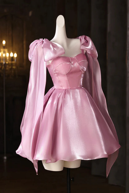 Aimishang Cute A Line Straps Short Birthday Party Dress Lovely Sleeveless Homecoming Dress With Bow(s)