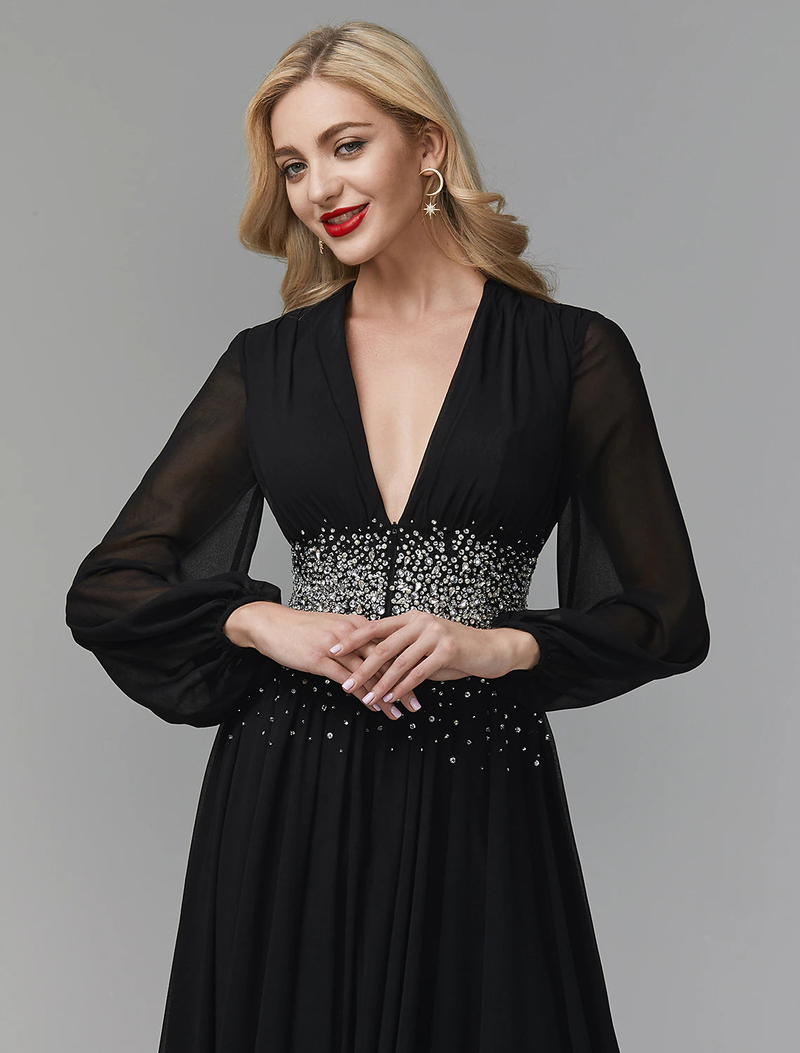 Wholesale A-Line Evening Dress Celebrity Red Carpet Formal Gown Black