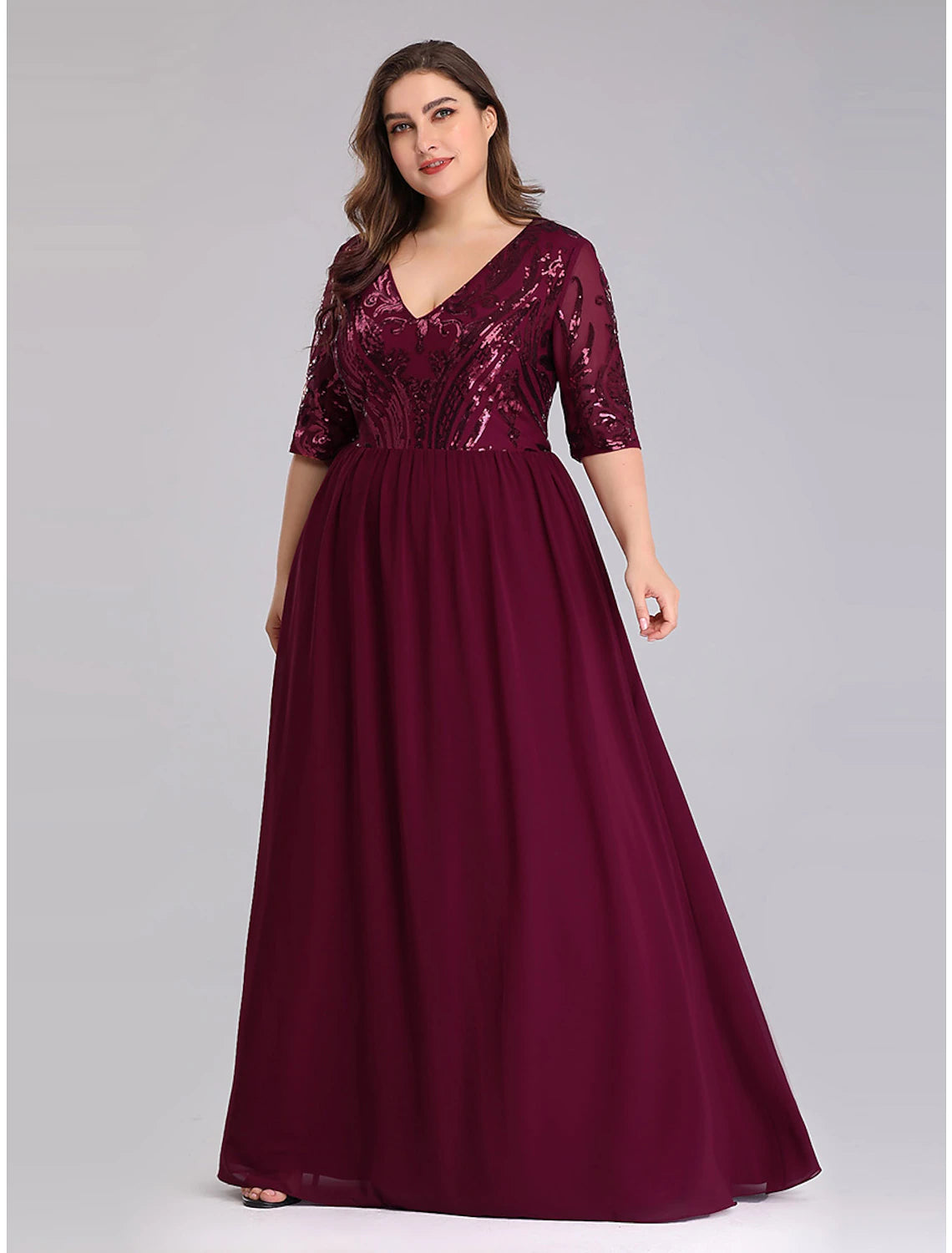 Wholesale A-Line Prom Dresses Plus Size Dress Wedding Guest Floor Leng ...
