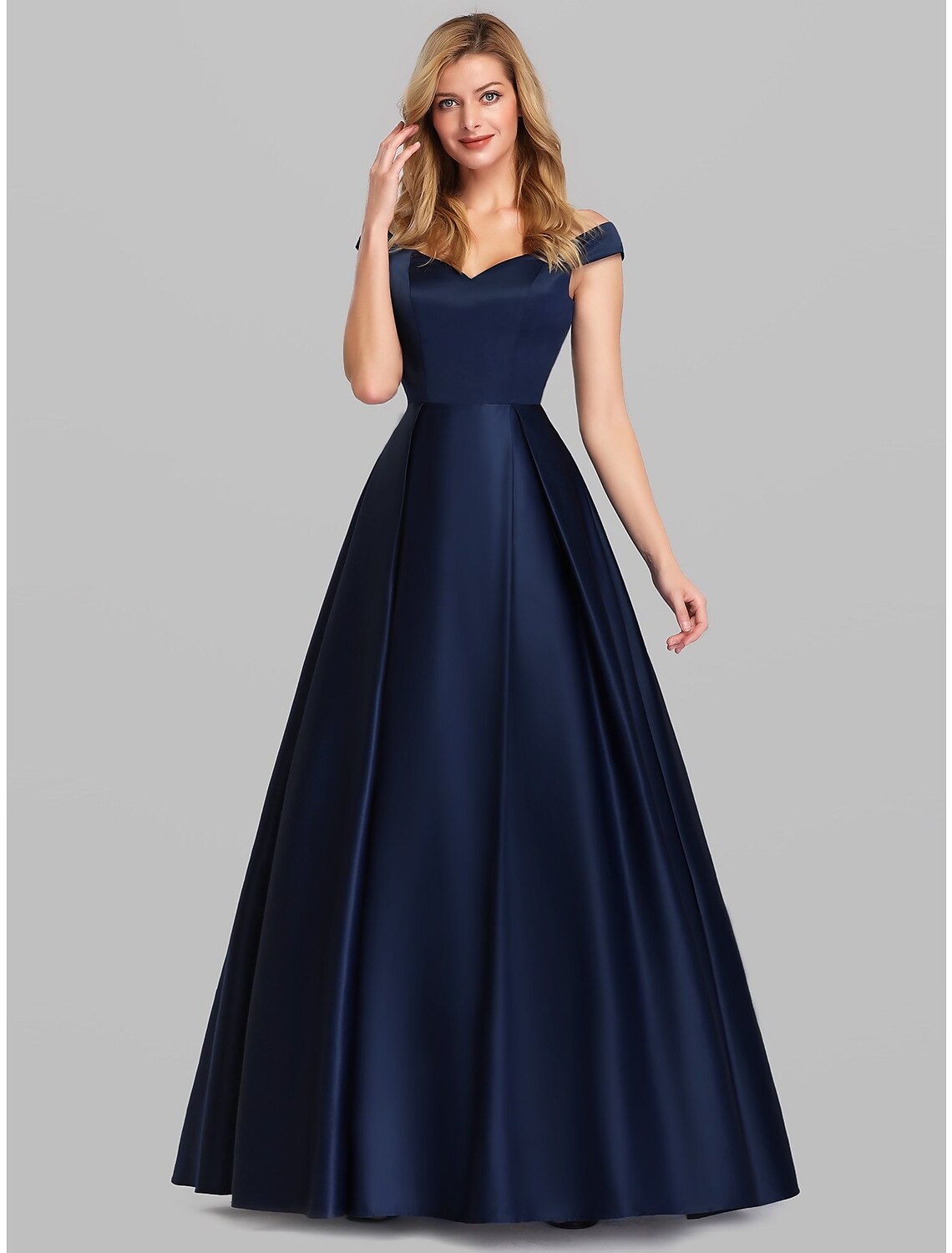 Wholesa  A-Line Evening Gown Party Dress Elegant & Luxurious Dress Wedding Guest Formal Evening Floor Length Sleeveless Plunging Neck Satin with Ruched