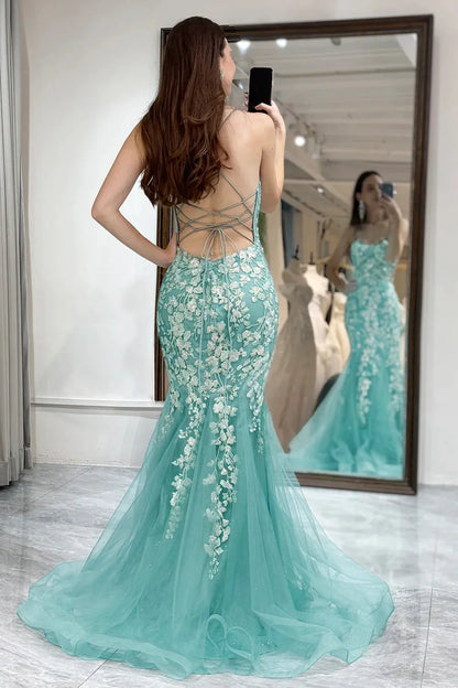 Wholesale Prom Dress Mermaid Lace Up Back Corset With Appliques