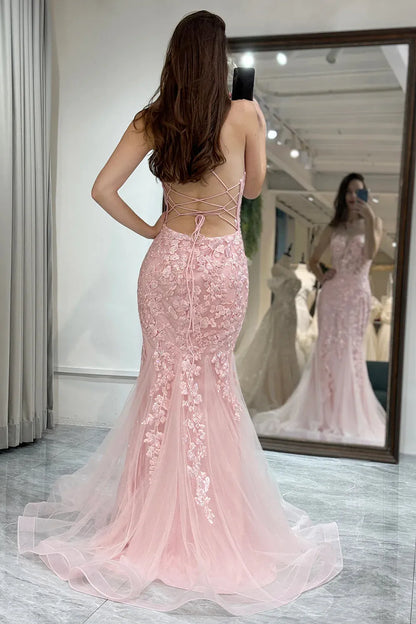 Wholesale Prom Dress Mermaid Lace Up Long Corset With Appliques