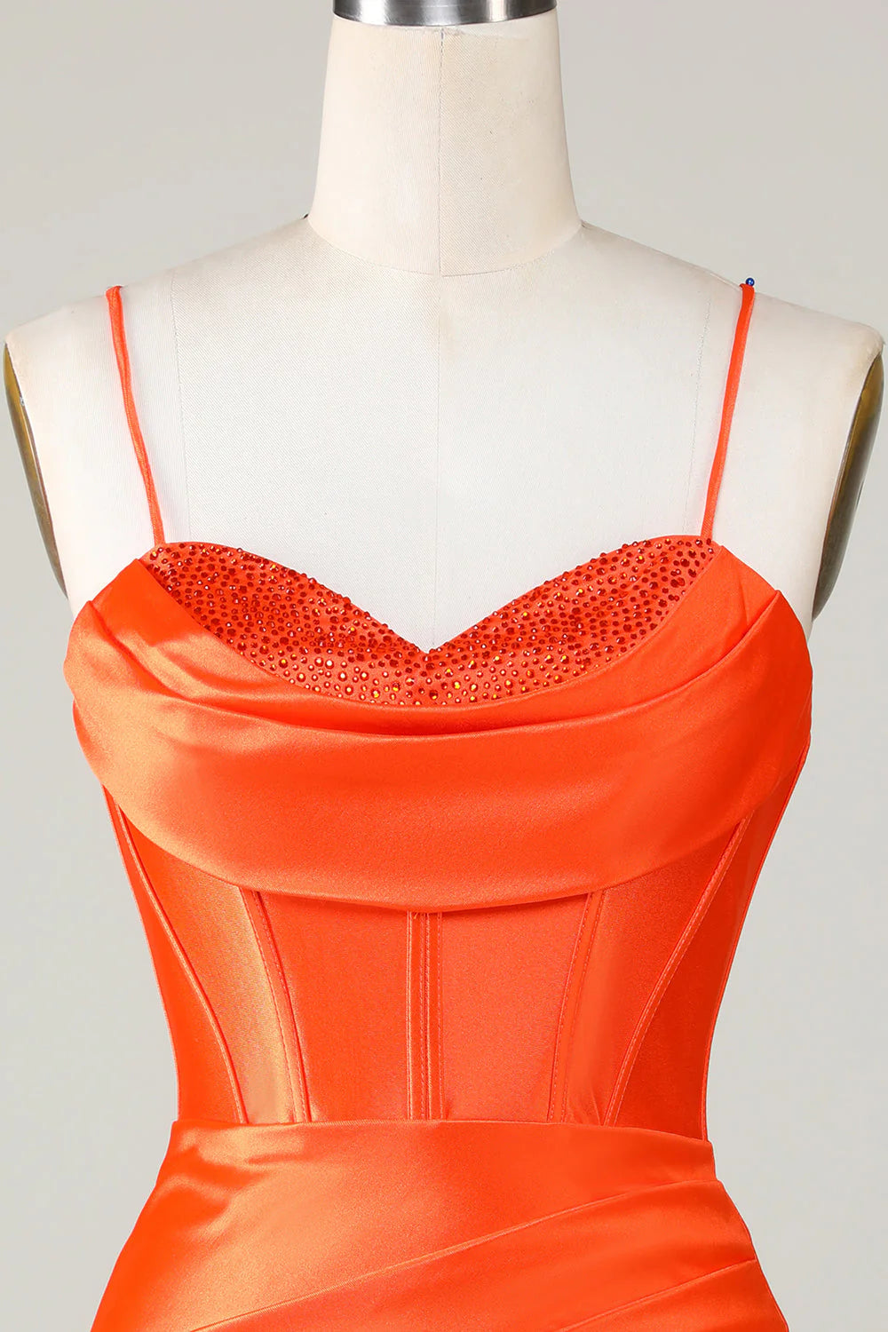 Wholesale Homecoming Dress Sparkly Orange Beaded Corset Tight Short