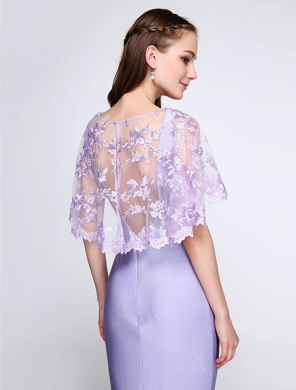 Aimishang Mermaid / Trumpet Bridesmaid Dress V Neck Sleeveless Wrap Included Sweep / Brush Train Jersey with Lace