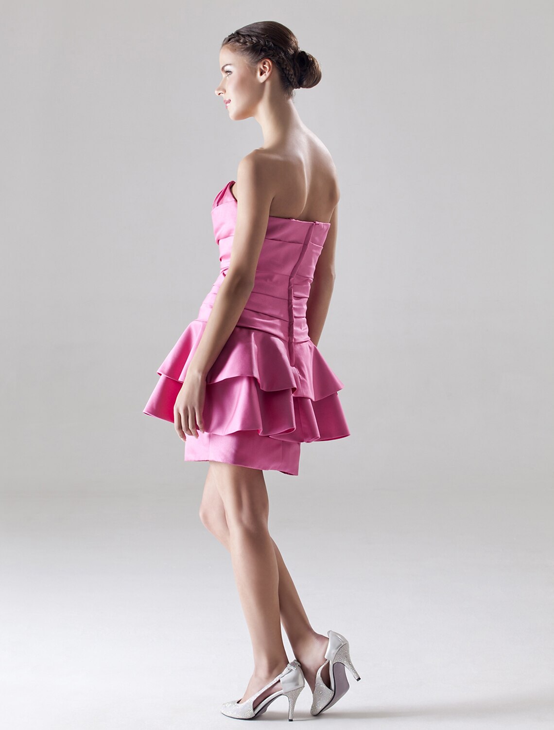 wholesale  A-Line Dress Homecoming Short / Mini Sleeveless Sweetheart Satin with Side Draping