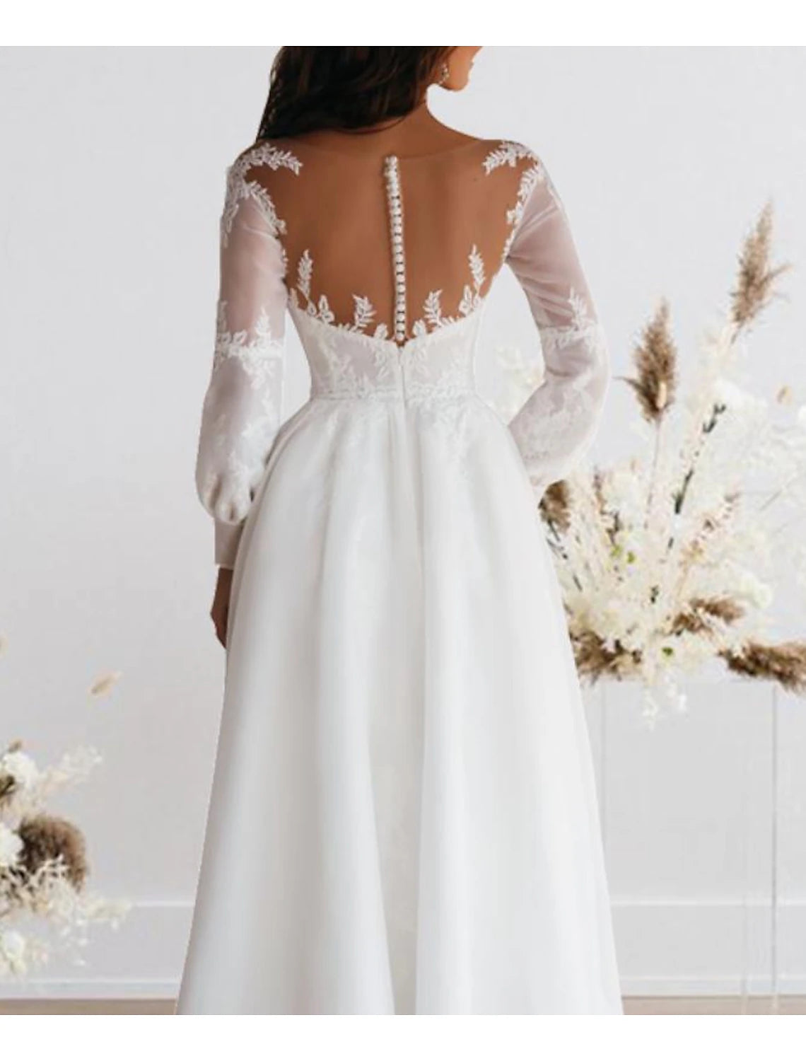 Wholesa Reception Simple Wedding Dresses Wedding Dresses A-Line Sweetheart Camisole Spaghetti Strap Tea Length Satin Bridal Gowns With Solid Color